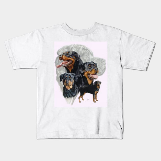 Rottweiler Medley Kids T-Shirt by BarbBarcikKeith